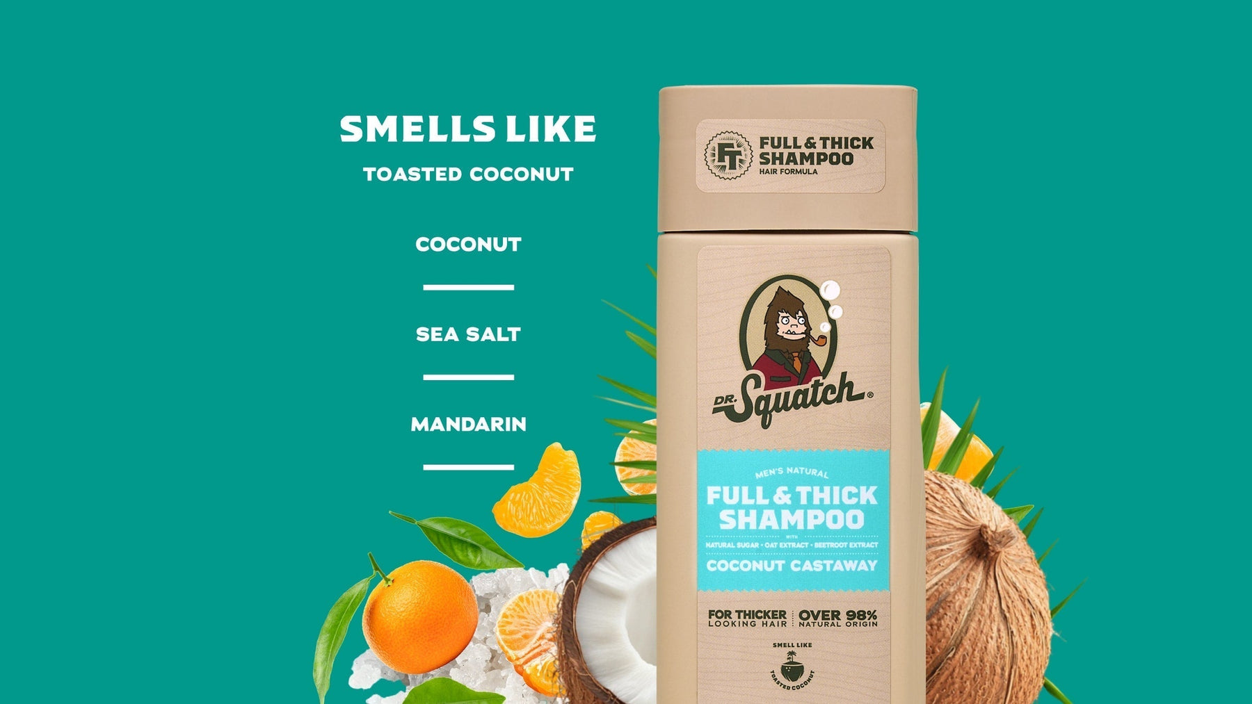 Hair Care Kit + Free Scalp Scrubber | Full & Thick Shampoo | Moisturizing Conditioner | Natural Products for Men X4
