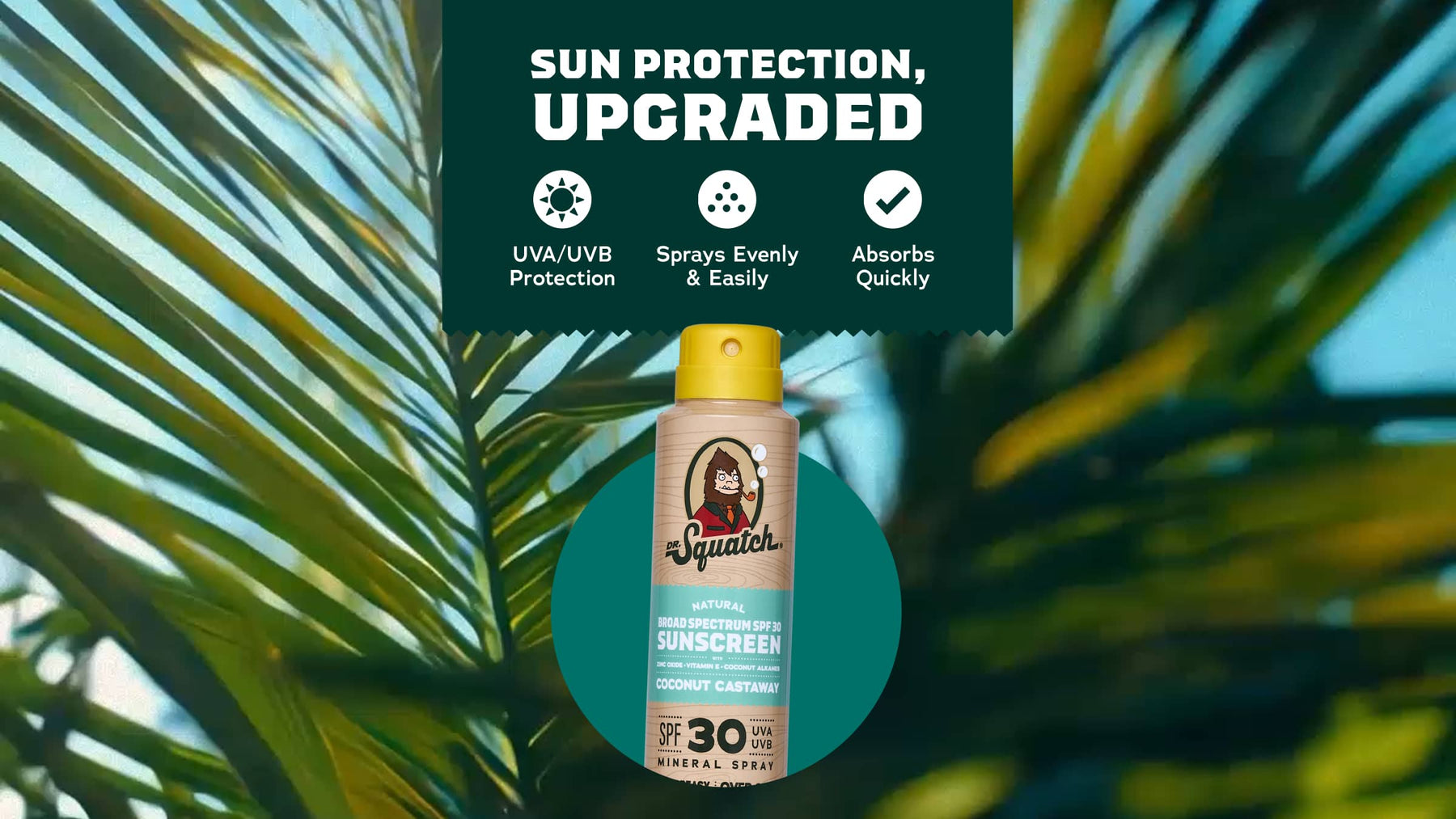 Spray Sunscreen | SPF 30 UVA/UVB Protection | Non-Greasy Mineral Sunscreen for Men H11