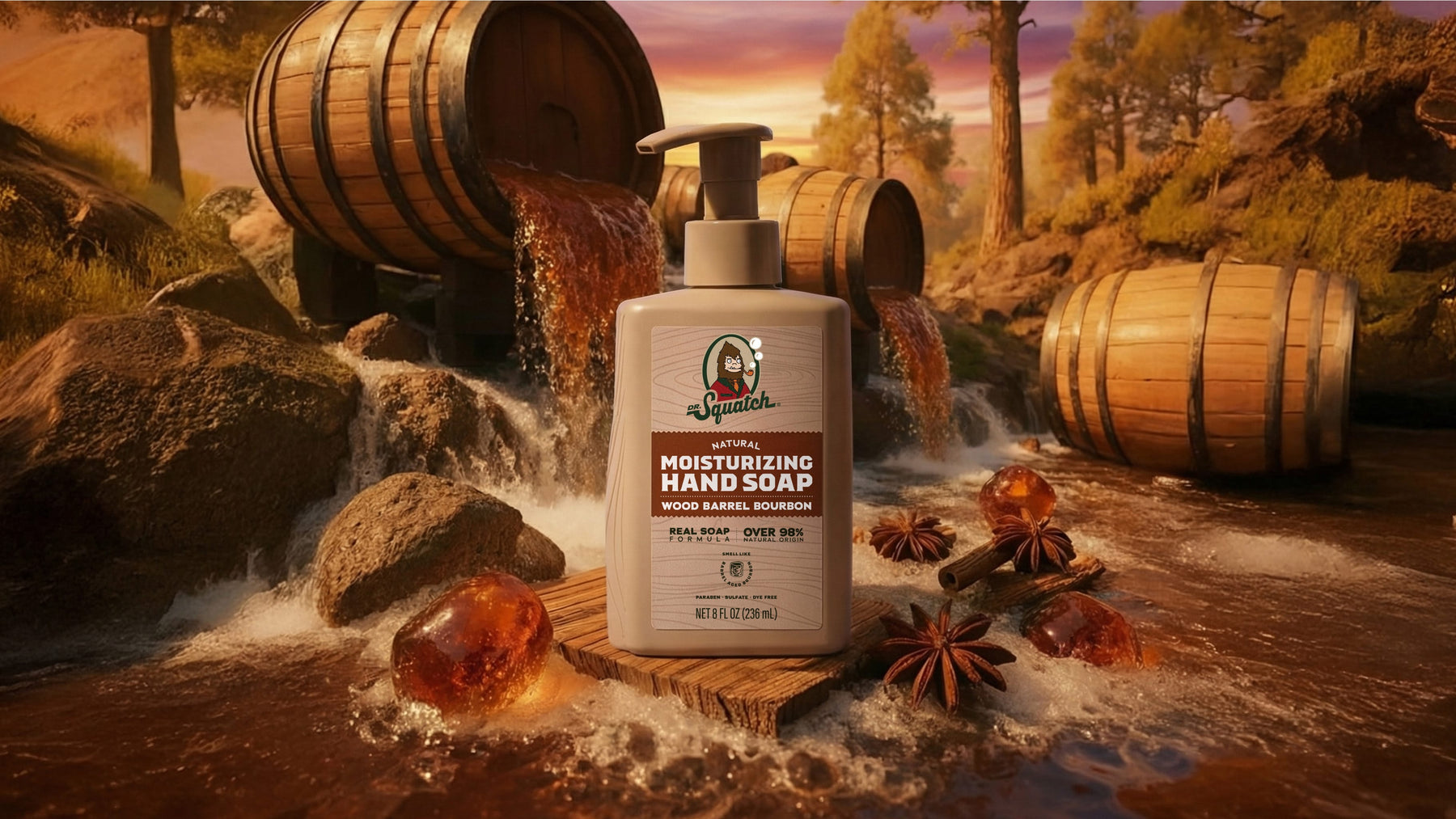 Wood Barrel Bourbon Hand Soap S6