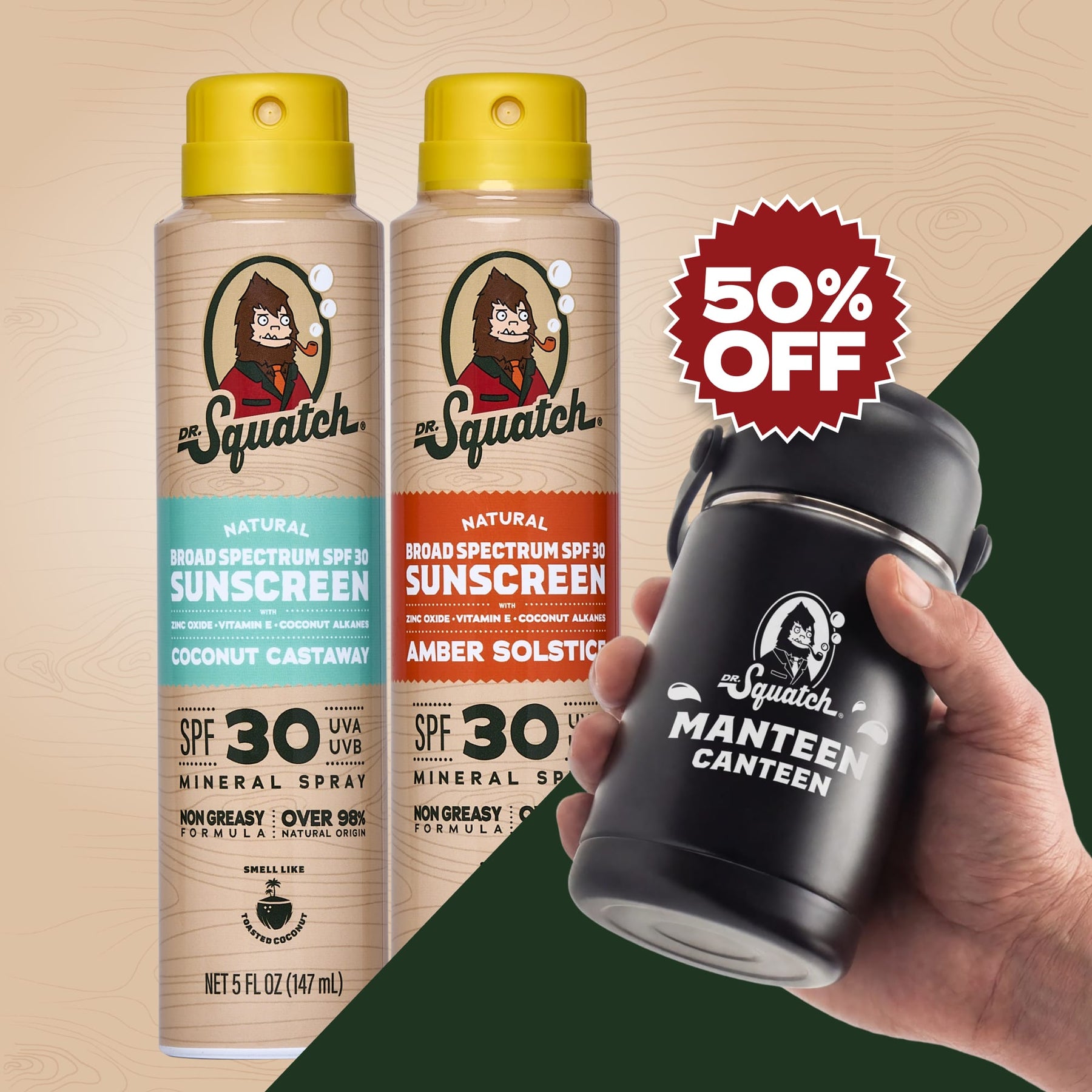 2-Pack Sunscreen + Manteen Canteen H7
