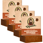 4-Pack Wood Barrel Bourbon Natural Bar Soap V2